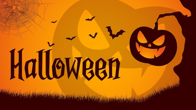 Sfondo di disegno arancione di Halloween 1