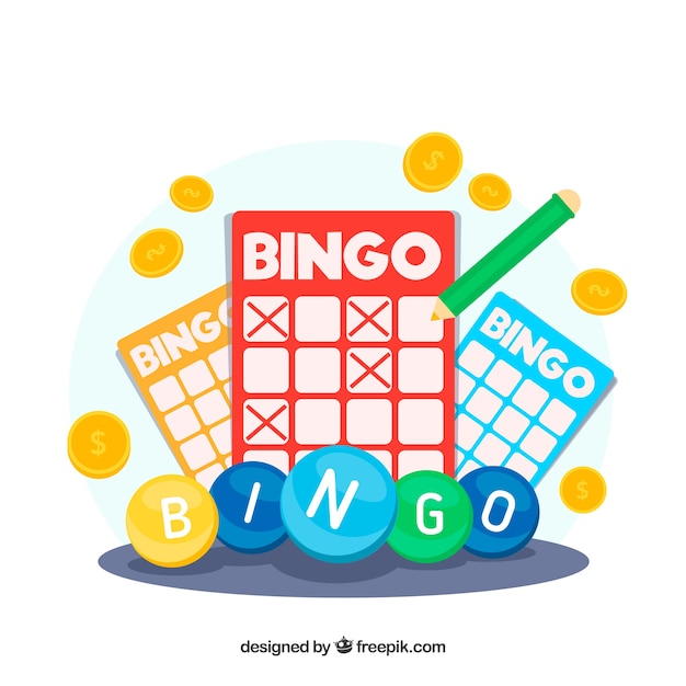 Sfondo di elementi colorati bingo in design piatto