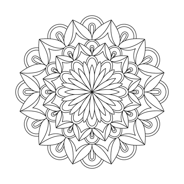 Sfondo di fiore di peonia disegnato a mano disegno di mandala a disegno orientale per bambini