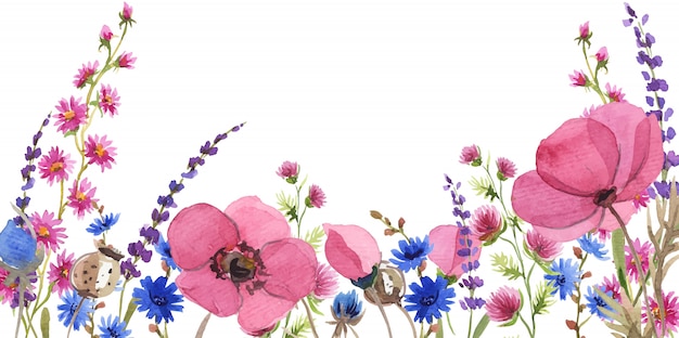 Sfondo di fiori ad acquerello