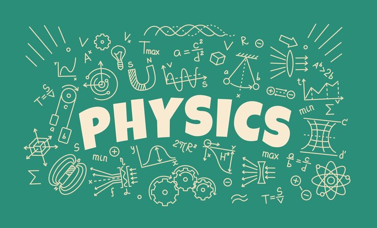 Vettore sfondo di fisica con formule e simboli
