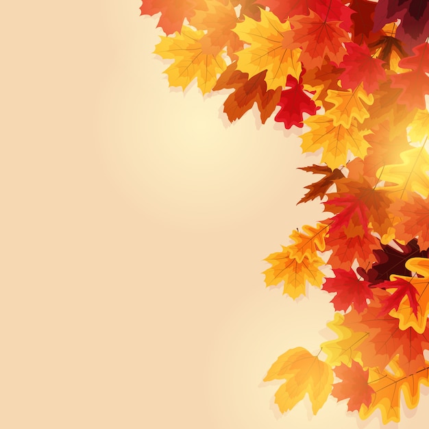 Sfondo di foglie d'autunno lucido. Illustrazione