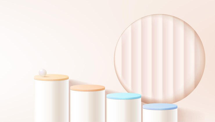 Vettore sfondo di forma geometrica astratta moderno e minimalista mock up per esposizione o vetrina sul podio