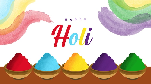 Sfondo di Holi India. Festival dell'illustrazione a colori.
