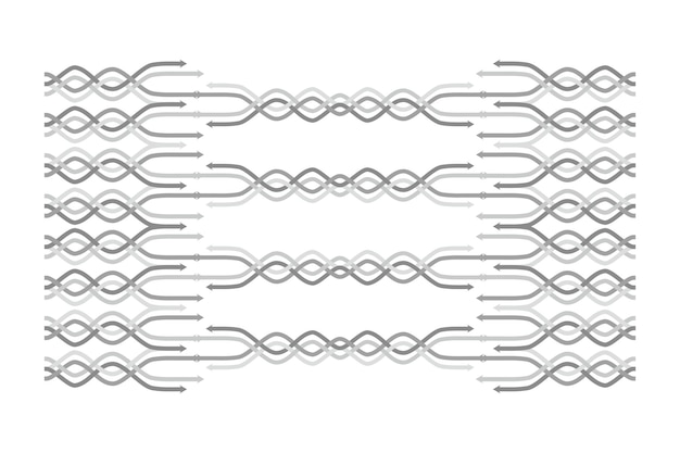 Sfondo di linee di freccia banner business bianco e argento minimale
