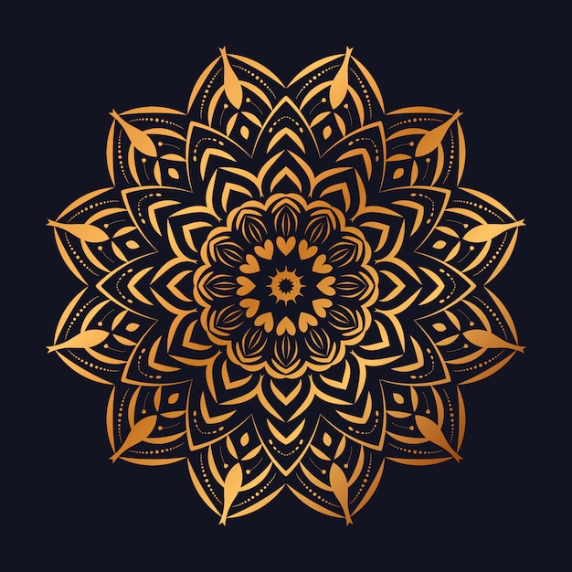 Sfondo di mandala di lusso con arabeschi dorati arabi arabi stile orientale