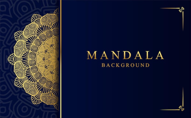 Sfondo di mandala ornamentale d'oro di lusso Bellissimo design di mandala a modello arabesco