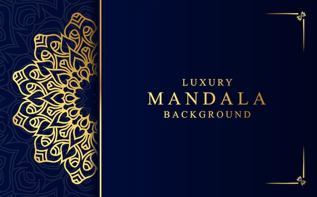 Sfondo di mandala ornamentale d'oro di lusso Bellissimo design di mandala a modello arabesco