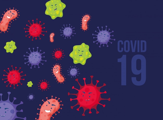 Sfondo di modello pandemico di particelle Covid19