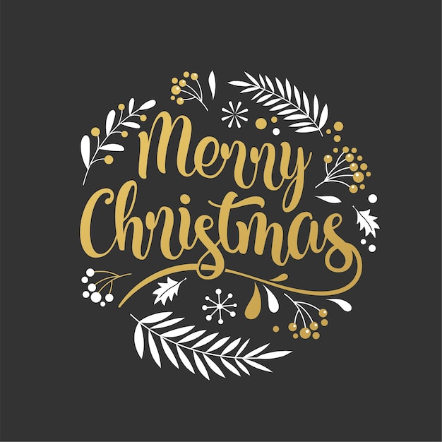 Sfondo di Natale allegro con tipografia, scritte. Biglietto di auguri, banner e modello di poster