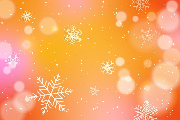 Sfondo di Natale con bokeh e fiocchi di neve Illustrazione vettoriale