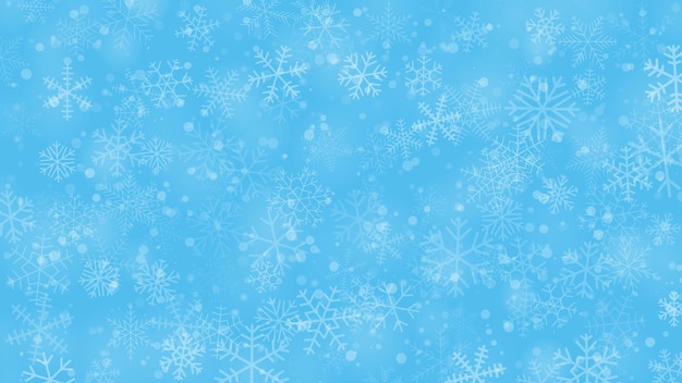 Sfondo di Natale di fiocchi di neve di diverse forme