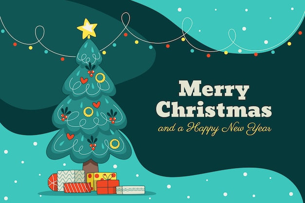 Sfondo di natale disegnato a mano