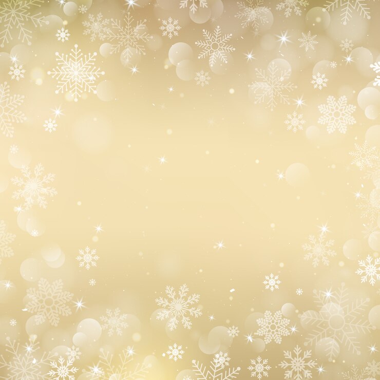 Vettore sfondo di natale oro con fiocchi di neve