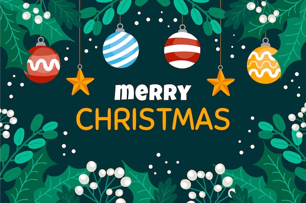 Sfondo di natale piatto disegnato a mano