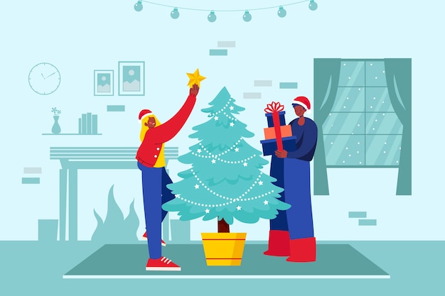 Sfondo di natale piatto