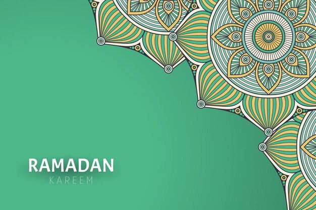 Sfondo di Ramadam Kareem con ornamenti mandala