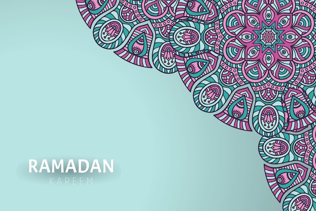 Sfondo di Ramadam Kareem con ornamenti mandala