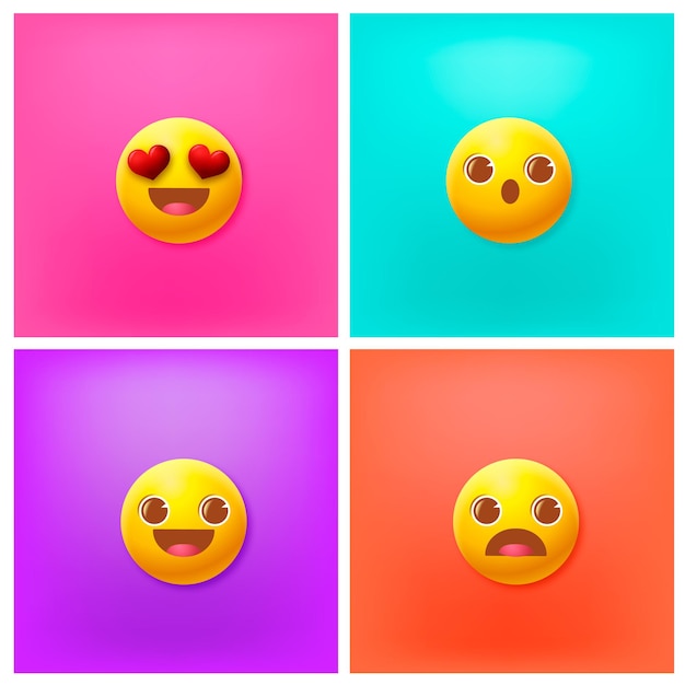 Sfondo di reazioni Emoji Vettore gratuito