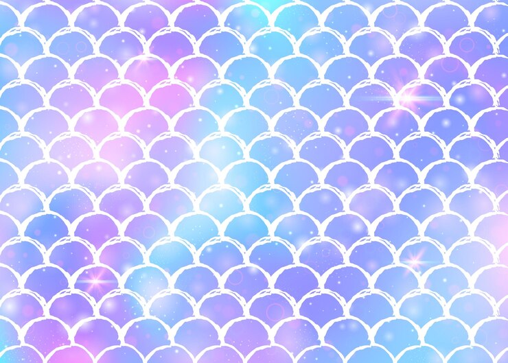 Vettore sfondo di scale arcobaleno con motivo principessa sirena kawaii