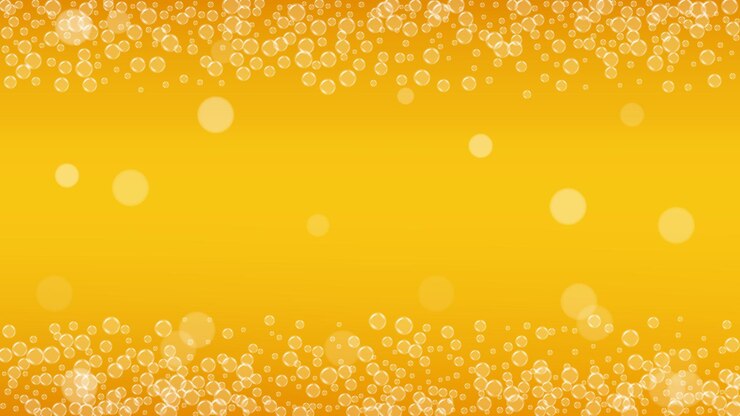 Vettore sfondo di schiuma di birra con bolle realistiche bevanda fresca per banner e volantini di design del menu del ristorante sfondo giallo orizzontale di schiuma di birra bicchiere freddo di birra per il design del birrificio