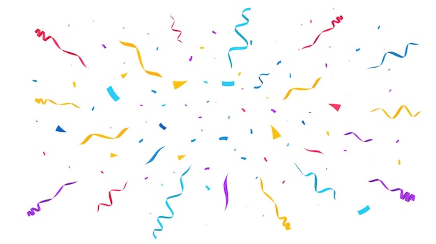 Sfondo di scoppio di coriandoli. Contesto festivo. Design per feste con coriandoli colorati.