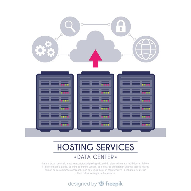 Vettore sfondo di servizi di hosting arrow