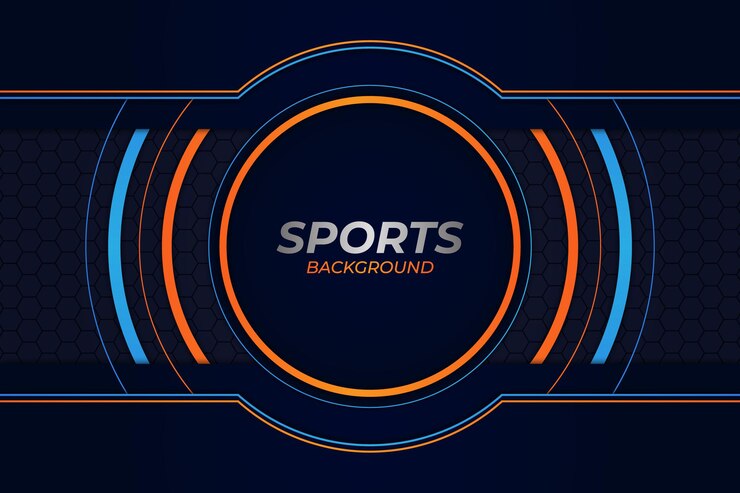 Sfondo di sport stile blu e arancione