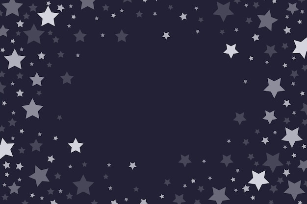 Sfondo di stelle d'argento piatte