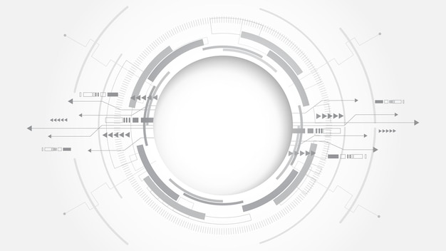 Sfondo di tecnologia astratta bianca grigiaHi tech digital connect communication high technology