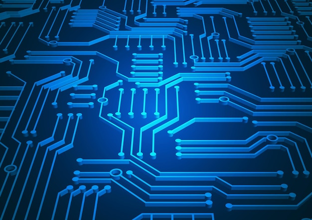 Sfondo di tecnologia dei circuiti con sistema di connessione dati digitale hi-tech e design elettronico del computer
