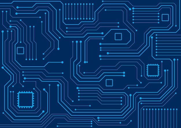 Sfondo di tecnologia dei circuiti con sistema di connessione dati digitale hitech e design elettronico del computer