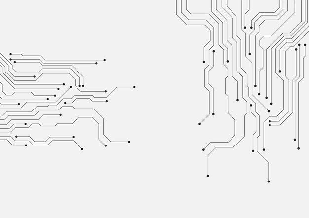 Sfondo di tecnologia dei circuiti con sistema di connessione dati digitale hitech e design elettronico del computer