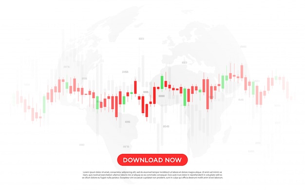 Sfondo di trading digitale con un grafico a barre rosso e bianco molto moderno