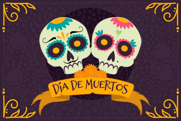 Sfondo dia de muerstos disegnato a mano