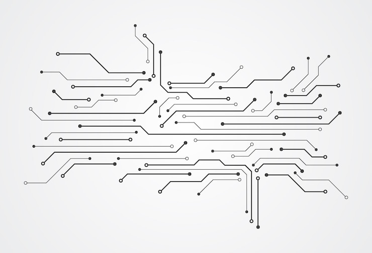 Vettore sfondo digitale astratto con trama del circuito stampato illustrazione della scheda madre elettronica concetto di comunicazione e ingegneria illustrazione vettoriale