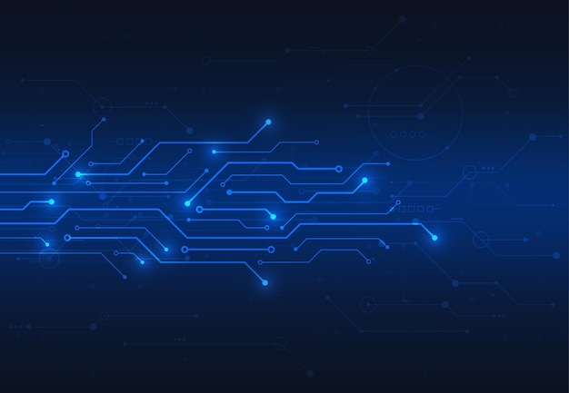 Sfondo digitale astratto con trama del circuito stampato Illustrazione della scheda madre elettronica Concetto di comunicazione e ingegneria Illustrazione vettoriale