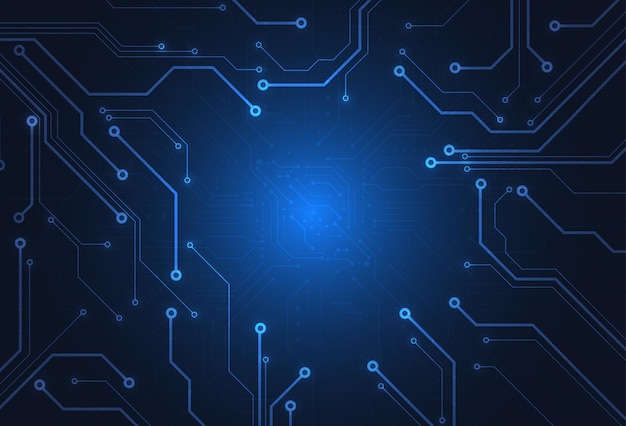 Sfondo digitale astratto con trama del circuito stampato Illustrazione della scheda madre elettronica Concetto di comunicazione e ingegneria Illustrazione vettoriale