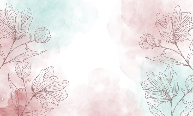 sfondo dipinto ad acquerello con fiori disegnati a mano