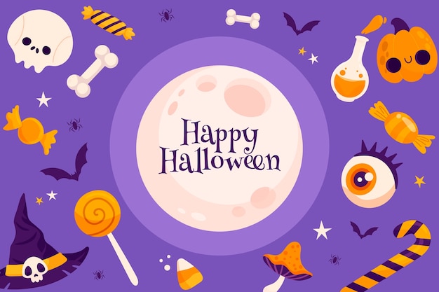 Sfondo disegnato a mano per la celebrazione della stagione di halloween