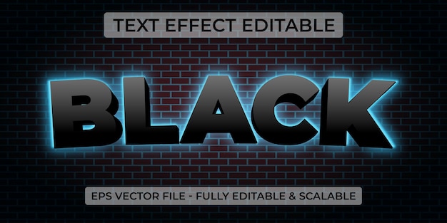 Sfondo effetto testo luce blu nera Effetto testo bagliore