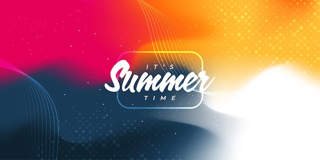 Sfondo estivo colorato per design banner o poster Sfondo ondulato astratto It39s Summer Time