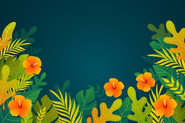 Sfondo estivo tropicale sfumato con vegetazione
