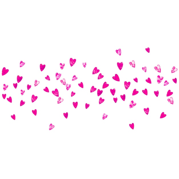 Sfondo festa della mamma con coriandoli glitter rosa. Simbolo del cuore isolato in colore rosa. Cartolina per lo sfondo della festa della mamma. Tema d'amore per volantino, offerta speciale per affari, promo. Festa delle donne