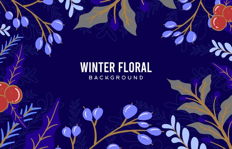 Vettore sfondo floreale invernale