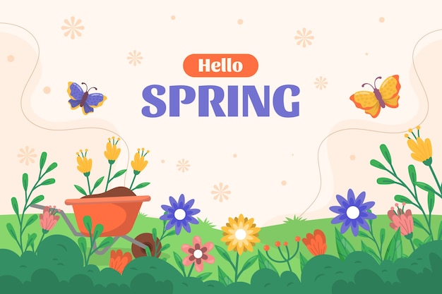 Sfondo floreale piatto per la primavera