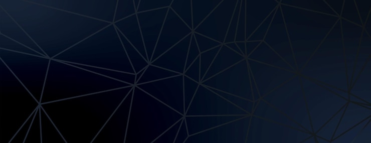 Vettore sfondo geometrico blu scuro con una rete di linee vettoriali