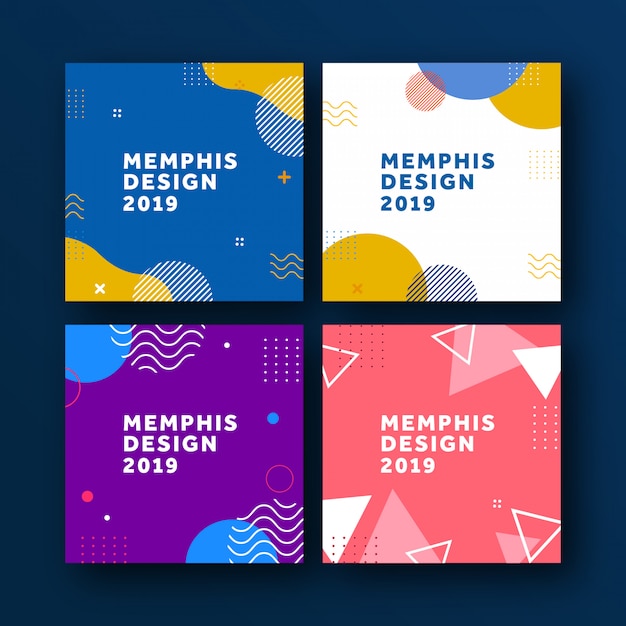 Sfondo geometrico di Memphis poster