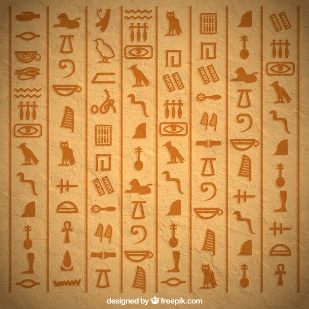 Sfondo geroglifici egiziani con design piatto