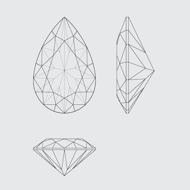 Sfondo grigio a forma di pera a forma di diamante